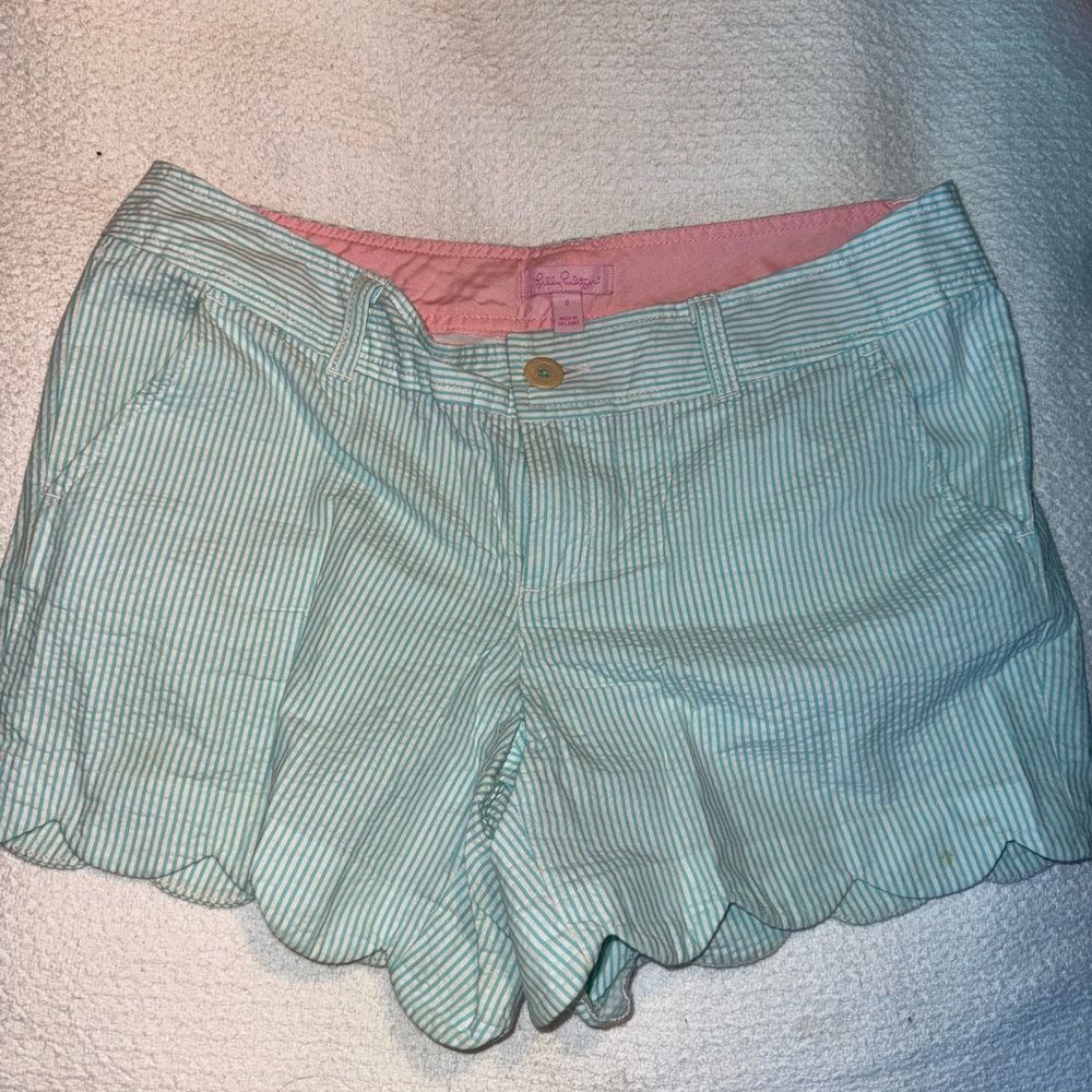 Lilly Pulitzer Mint Striped High Waist Shorts